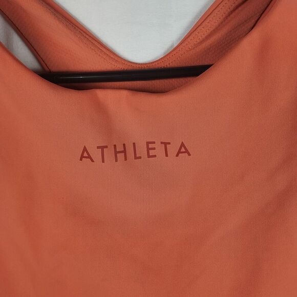 Athleta Women’s M Orange Crop Tank High Neck Racer‑Back Activewear - Picture 5 of 14